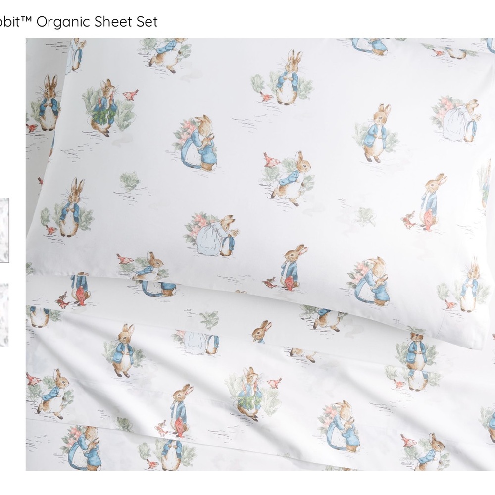 Pottery Barn Kids Peter Rabbit Beatrix Potter Organic Sheet Set Full